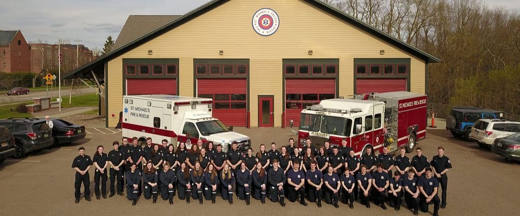 Saint Michael's Fire Rescue in a recent group shot of both full crews together outside the Sutton Firehouse.