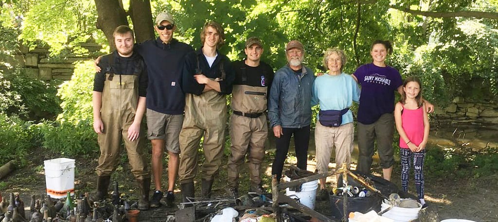 Members of the Fly Fishing Club last year took part in a Winooski River Cleanup event, joining members of the wider community. 