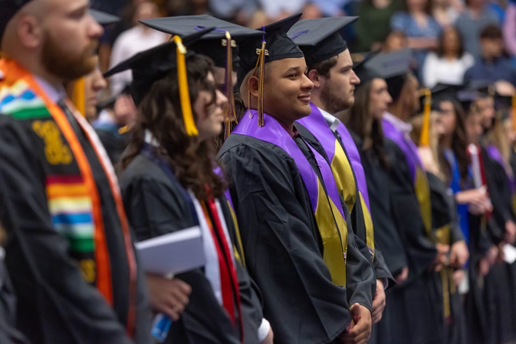 Graduates in the Class of 2025 at Commencement on May 11, 2025. (Photo by Sophie Burt) 