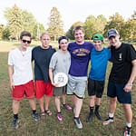 Ultimate Frisbee Club players pose for a photo