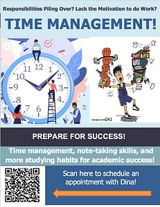 Flyer for Academic Support about Time Management