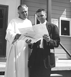 Donald Rathgeb and Fr Gilbert Hartke