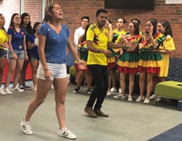 two students dancing 