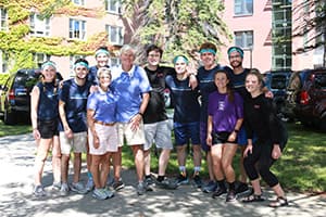Michael Cunniff with group of student orientation leaders 