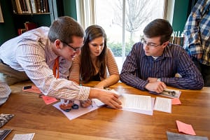 students collaborating on a project