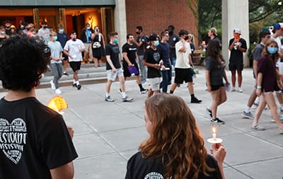 New students leave the Chapel after last Friday's Convocation as 