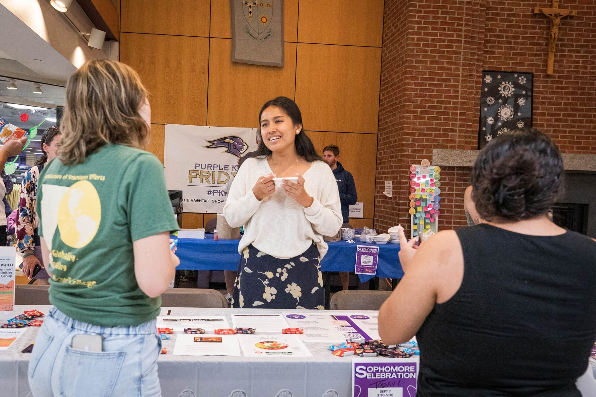 Choeden Lama, center, the Assistant Director of the Center for Student Diversity, Empowerment, and Community, speaks to others at the inaugural Office of Purposeful Learning 