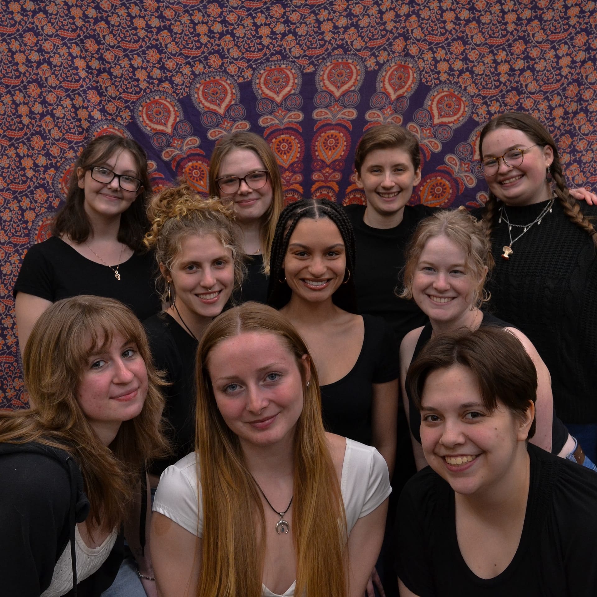 Members of the Acabellas, an all-female acapella group on campus, pose. 